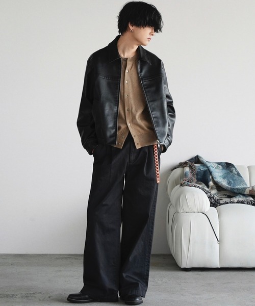 ARTIFICIAL GRAIN / FAUX SUEDE ZIP BLOUSON（ブルゾン）｜WYM LIDNM