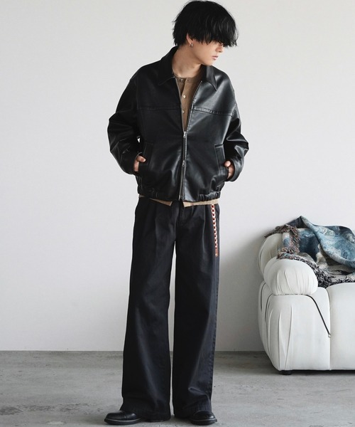 ARTIFICIAL GRAIN / FAUX SUEDE ZIP BLOUSON（ブルゾン）｜WYM LIDNM