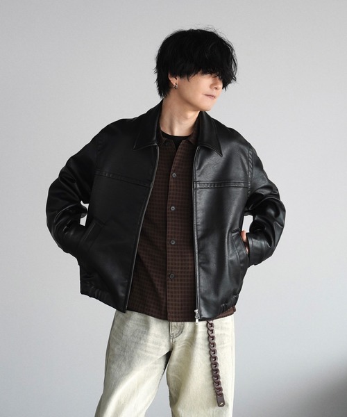 ARTIFICIAL GRAIN / FAUX SUEDE ZIP BLOUSON（ブルゾン）｜WYM LIDNM