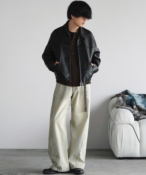 ARTIFICIAL GRAIN / FAUX SUEDE ZIP BLOUSON（ブルゾン）｜WYM LIDNM