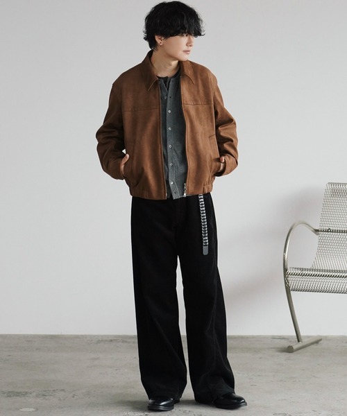 WYM LIDNM(ウィム バイ リドム)の「FAUX SUEDE ZIP BLOUSON(ブルゾン・メンズ・ブラウン/ブラック/ブラック系・XS/S/M/L)」の15枚目の写真