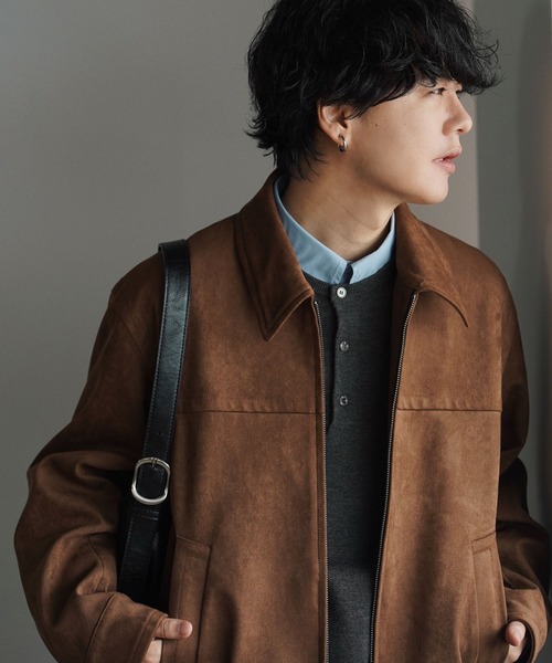WYM LIDNM(ウィム バイ リドム)の「FAUX SUEDE ZIP BLOUSON(ブルゾン・メンズ・ブラウン/ブラック/ブラック系・XS/S/M/L)」の16枚目の写真