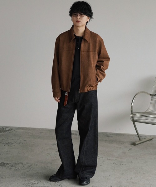 WYM LIDNM(ウィム バイ リドム)の「FAUX SUEDE ZIP BLOUSON(ブルゾン・メンズ・ブラウン/ブラック/ブラック系・XS/S/M/L)」の17枚目の写真