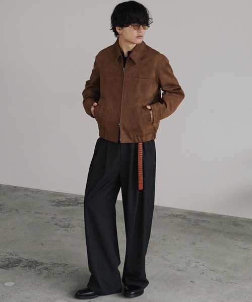 WYM LIDNM(ウィム バイ リドム)の「FAUX SUEDE ZIP BLOUSON(ブルゾン・メンズ・ブラウン/ブラック/ブラック系・XS/S/M/L)」の20枚目の写真