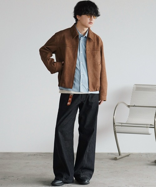 WYM LIDNM(ウィム バイ リドム)の「FAUX SUEDE ZIP BLOUSON(ブルゾン・メンズ・ブラウン/ブラック/ブラック系・XS/S/M/L)」の21枚目の写真
