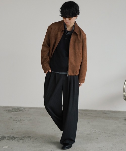 WYM LIDNM(ウィム バイ リドム)の「FAUX SUEDE ZIP BLOUSON(ブルゾン・メンズ・ブラウン/ブラック/ブラック系・XS/S/M/L)」の22枚目の写真