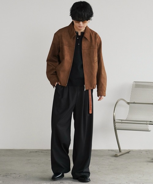 WYM LIDNM(ウィム バイ リドム)の「FAUX SUEDE ZIP BLOUSON(ブルゾン・メンズ・ブラウン/ブラック/ブラック系・XS/S/M/L)」の11枚目の写真