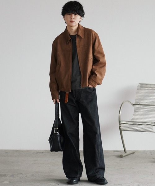 WYM LIDNM(ウィム バイ リドム)の「FAUX SUEDE ZIP BLOUSON(ブルゾン・メンズ・ブラウン/ブラック/ブラック系・XS/S/M/L)」の8枚目の写真