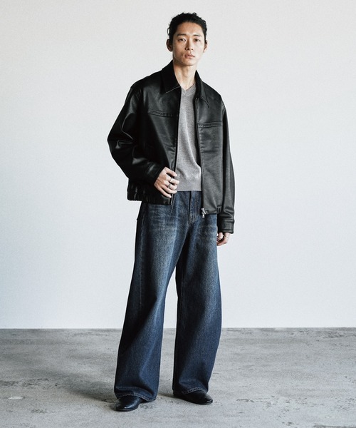 WYM LIDNM（ウィム バイ リドム）の「ARTIFICIAL GRAIN / FAUX SUEDE ZIP BLOUSON（ブルゾン・メンズ・ブラウン/ブラック・XS/S/M/L）」の3枚目の写真