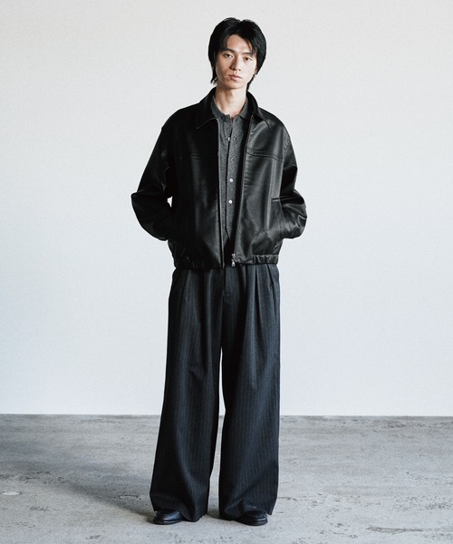 WYM LIDNM（ウィム バイ リドム）の「ARTIFICIAL GRAIN / FAUX SUEDE ZIP BLOUSON（ブルゾン・メンズ・ブラウン/ブラック・XS/S/M/L）」の5枚目の写真