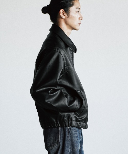 WYM LIDNM（ウィム バイ リドム）の「ARTIFICIAL GRAIN / FAUX SUEDE ZIP BLOUSON（ブルゾン・メンズ・ブラウン/ブラック・XS/S/M/L）」の7枚目の写真