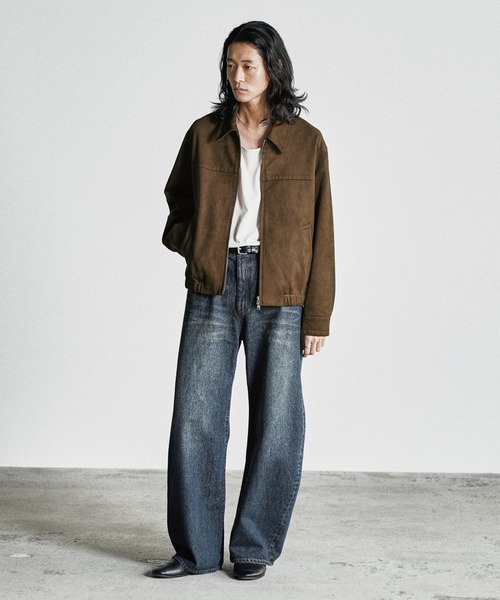 WYM LIDNM（ウィム バイ リドム）の「ARTIFICIAL GRAIN / FAUX SUEDE ZIP BLOUSON（ブルゾン・メンズ・ブラウン/ブラック・XS/S/M/L）」の9枚目の写真