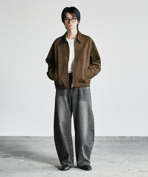 WYM LIDNM（ウィム バイ リドム）の「ARTIFICIAL GRAIN / FAUX SUEDE ZIP BLOUSON（ブルゾン・メンズ・ブラウン/ブラック・XS/S/M/L）」の10枚目の写真