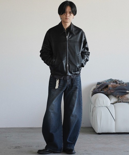 ARTIFICIAL GRAIN / FAUX SUEDE ZIP BLOUSON（ブルゾン）｜WYM LIDNM