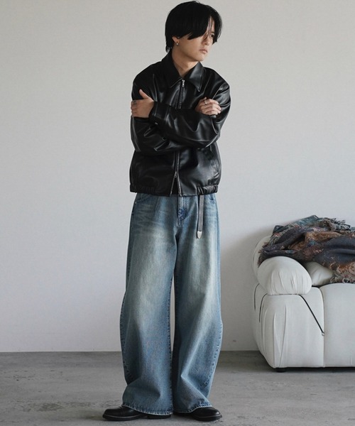 ARTIFICIAL GRAIN / FAUX SUEDE ZIP BLOUSON（ブルゾン）｜WYM LIDNM