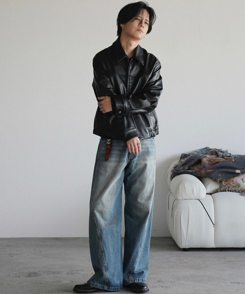 ARTIFICIAL GRAIN / FAUX SUEDE ZIP BLOUSON（ブルゾン）｜WYM LIDNM