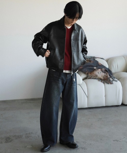 ARTIFICIAL GRAIN / FAUX SUEDE ZIP BLOUSON（ブルゾン）｜WYM LIDNM