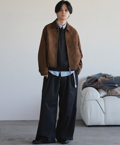 ARTIFICIAL GRAIN / FAUX SUEDE ZIP BLOUSON（ブルゾン）｜WYM LIDNM