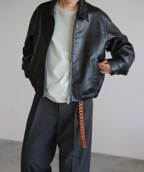 ARTIFICIAL GRAIN / FAUX SUEDE ZIP BLOUSON（ブルゾン）｜WYM LIDNM