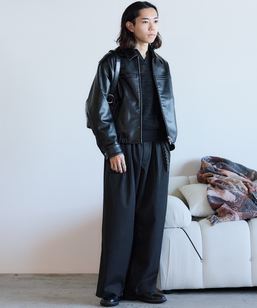 ARTIFICIAL GRAIN / FAUX SUEDE ZIP BLOUSON（ブルゾン）｜WYM LIDNM