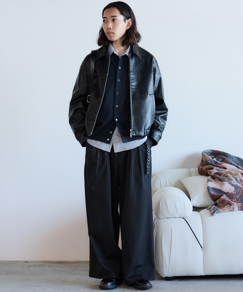 ARTIFICIAL GRAIN / FAUX SUEDE ZIP BLOUSON（ブルゾン）｜WYM LIDNM