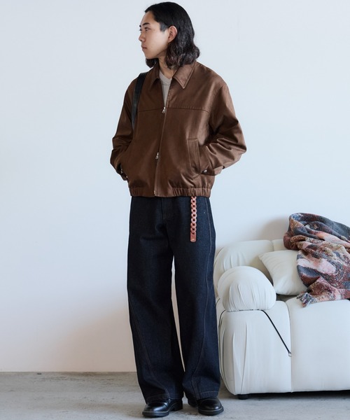 ARTIFICIAL GRAIN / FAUX SUEDE ZIP BLOUSON（ブルゾン）｜WYM LIDNM