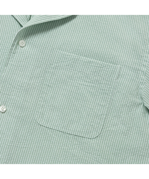 PRODESHIRT（プロデシャツ）の「[コンフォート] クーバンオープンカラーカプリキャンプシャツ (グリーンストライプ)（シャツ/ブラウス・メンズ・その他・M/L/XL）」の5枚目の写真