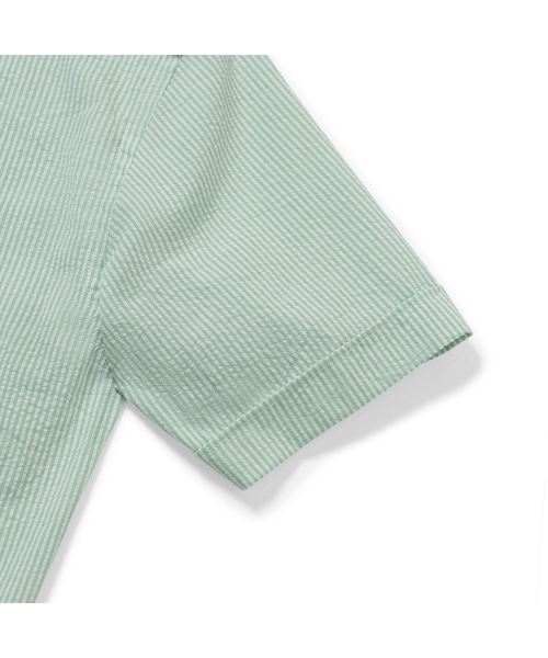 PRODESHIRT（プロデシャツ）の「[コンフォート] クーバンオープンカラーカプリキャンプシャツ (グリーンストライプ)（シャツ/ブラウス・メンズ・その他・M/L/XL）」の6枚目の写真