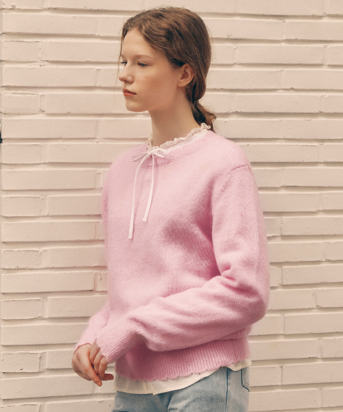 MOHAIR WOOL BLENDED KNIT PINKの通販はau PAY マーケット