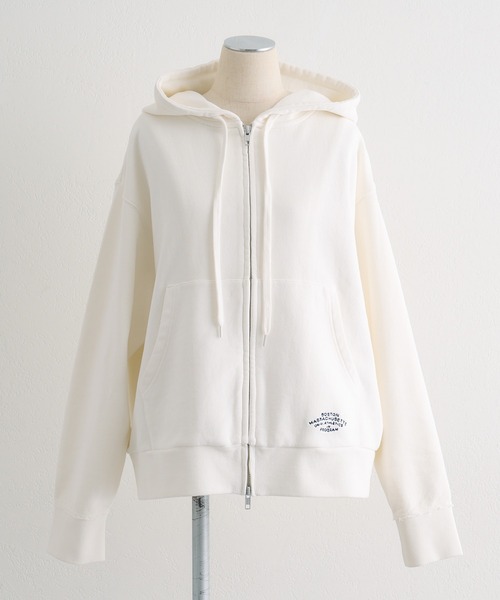 PUAL CE CIN（ピュアルセシン）の「ダブルジップ裏毛スウェットパーカー（パーカー・レディース・オフホワイト/グレー/オートミール・FREE）」の13枚目の写真