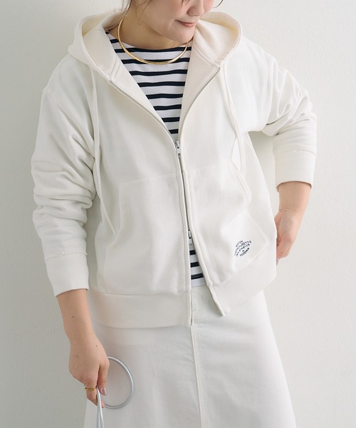 アンパシィ★ダブルジップ ハイブリッド パーカー ホワイト Lサイズ JIGGYS SHOP（ジギーズショップ） パーカー メンズ トップス ジップ