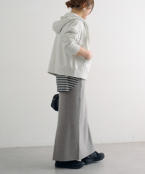 PUAL CE CIN（ピュアルセシン）の「ダブルジップ裏毛スウェットパーカー（パーカー・レディース・オフホワイト/グレー/オートミール・FREE）」の22枚目の写真