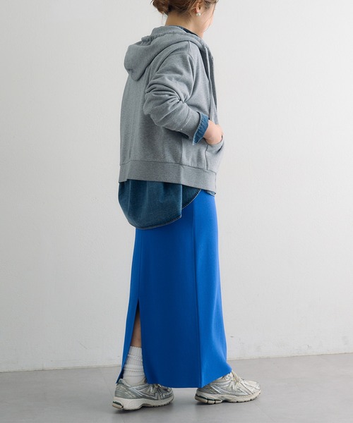 PUAL CE CIN（ピュアルセシン）の「ダブルジップ裏毛スウェットパーカー（パーカー・レディース・オフホワイト/グレー/オートミール・FREE）」の15枚目の写真