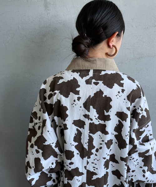 UNIVERSAL OVERALL（ユニバーサルオーバーオール）の「[UNIVERSAL OVERALL/ユニバーサルオーバーオール] 別注 コーデュロイ襟 カバーオールジャケット（カバーオール・レディース・ブラウン/アイボリー/チャコールグレー・M/L）」の11枚目の写真