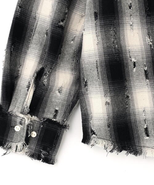 DANKE SCHON（ダンケシェーン）の「DankeSchon/ダンケシェーン/DAMAGE OMBRE CHECK L/S SHIRTS（シャツ/ブラウス・メンズ・ブラック/ブラウン・M/L）」の18枚目の写真