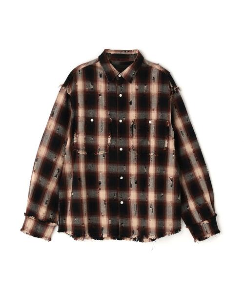 DANKE SCHON（ダンケシェーン）の「DankeSchon/ダンケシェーン/DAMAGE OMBRE CHECK L/S SHIRTS（シャツ/ブラウス・メンズ・ブラック/ブラウン・M/L）」の14枚目の写真