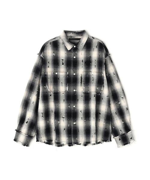 DANKE SCHON（ダンケシェーン）の「DankeSchon/ダンケシェーン/DAMAGE OMBRE CHECK L/S SHIRTS（シャツ/ブラウス・メンズ・ブラック/ブラウン・M/L）」の11枚目の写真