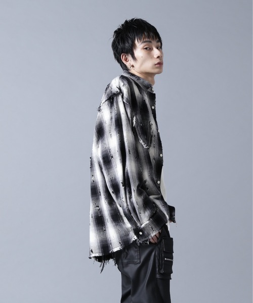 DANKE SCHON（ダンケシェーン）の「DankeSchon/ダンケシェーン/DAMAGE OMBRE CHECK L/S SHIRTS（シャツ/ブラウス・メンズ・ブラック/ブラウン・M/L）」の4枚目の写真