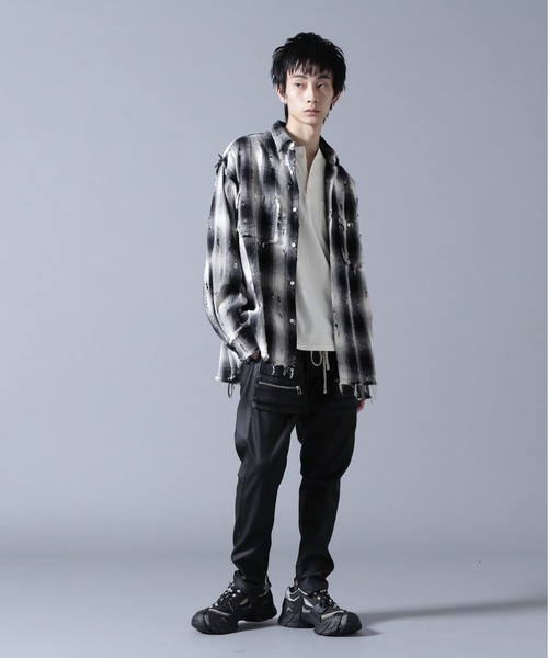 DANKE SCHON（ダンケシェーン）の「DankeSchon/ダンケシェーン/DAMAGE OMBRE CHECK L/S SHIRTS（シャツ/ブラウス・メンズ・ブラック/ブラウン・M/L）」の6枚目の写真