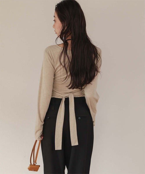 miette(ミエット)の「ビスチェレイヤードライクトップス(Tシャツ/カットソー・レディース・ベージュ/ブラック/チャコール・M/S/L)」の20枚目の写真