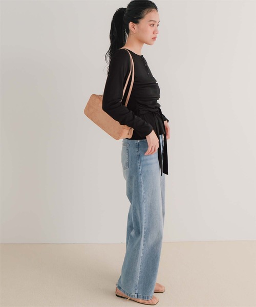miette(ミエット)の「ビスチェレイヤードライクトップス(Tシャツ/カットソー・レディース・ベージュ/ブラック/チャコール・M/S/L)」の8枚目の写真
