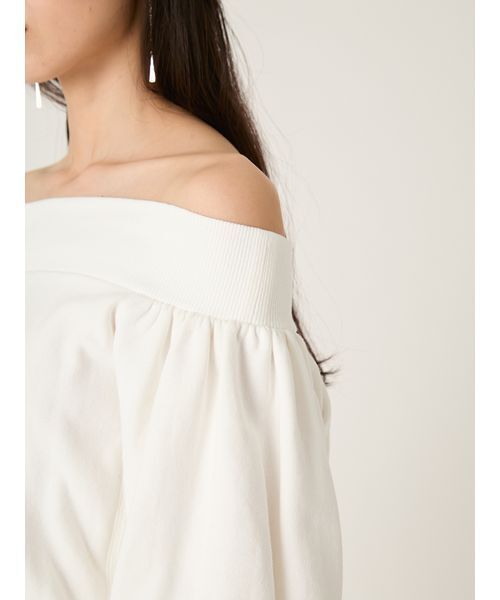 FRAY I.D（フレイアイディー）の「【FRAY I.D｜Champion】パフスリーブオフショルスウェット（スウェット・レディース・オフホワイト/ピンク/ネイビー・F）」の9枚目の写真