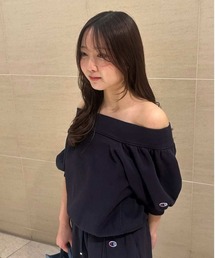 FRAY I.D（フレイアイディー）の「【FRAY I.D｜Champion】パフスリーブオフショルスウェット（スウェット）」