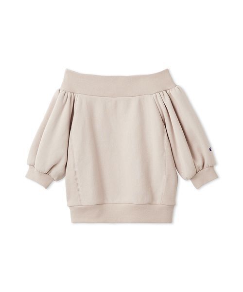 FRAY I.D（フレイアイディー）の「【FRAY I.D｜Champion】パフスリーブオフショルスウェット（スウェット・レディース・オフホワイト/ピンク/ネイビー・F）」の19枚目の写真