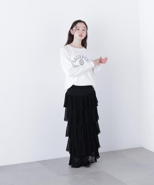 N.（N. Natural Beauty Basic）（エヌエヌナチュラルビューティーベーシック）の「カレッジロゴロンT（Tシャツ/カットソー・レディース・ライトブルー/オフホワイト/ネイビー・ﾌﾘ-）」の18枚目の写真
