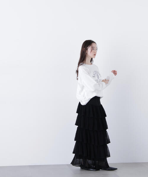 N.（N. Natural Beauty Basic）（エヌエヌナチュラルビューティーベーシック）の「カレッジロゴロンT（Tシャツ/カットソー・レディース・ライトブルー/オフホワイト/ネイビー・ﾌﾘ-）」の16枚目の写真