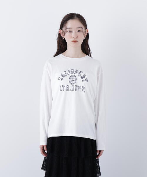 N.（N. Natural Beauty Basic）（エヌエヌナチュラルビューティーベーシック）の「カレッジロゴロンT（Tシャツ/カットソー・レディース・ライトブルー/オフホワイト/ネイビー・ﾌﾘ-）」の15枚目の写真