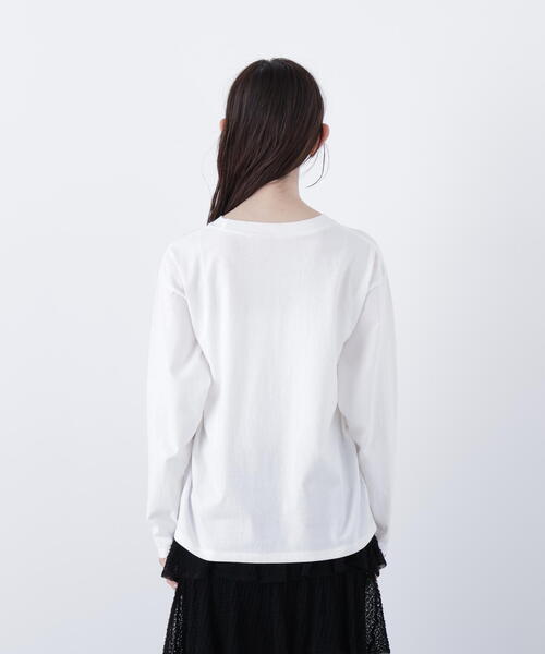 N.（N. Natural Beauty Basic）（エヌエヌナチュラルビューティーベーシック）の「カレッジロゴロンT（Tシャツ/カットソー・レディース・ライトブルー/オフホワイト/ネイビー・ﾌﾘ-）」の13枚目の写真