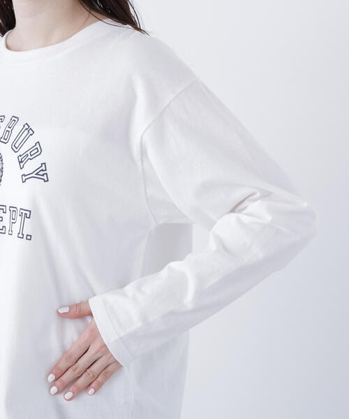 N.（N. Natural Beauty Basic）（エヌエヌナチュラルビューティーベーシック）の「カレッジロゴロンT（Tシャツ/カットソー・レディース・ライトブルー/オフホワイト/ネイビー・ﾌﾘ-）」の11枚目の写真