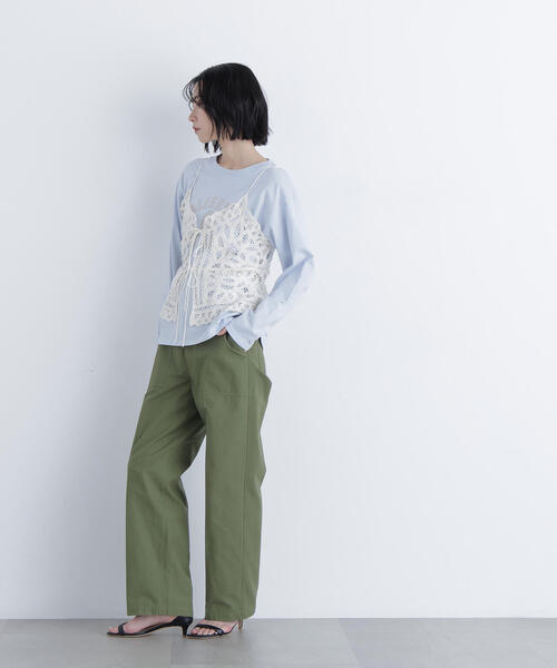 N.（N. Natural Beauty Basic）（エヌエヌナチュラルビューティーベーシック）の「カレッジロゴロンT（Tシャツ/カットソー・レディース・ライトブルー/オフホワイト/ネイビー・ﾌﾘ-）」の7枚目の写真